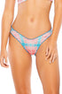 Luli Fama South Beach Vacay Wavy High Leg Ruched Back Brazilian Bottom
